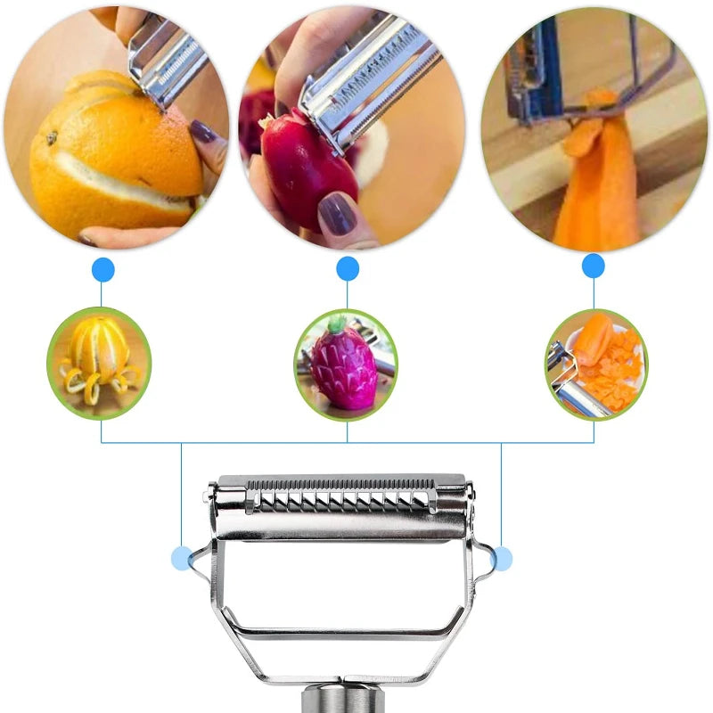 Ultra Sharp Stainless Steel Multi-function Vegetable Peeler & Julienne Cutter Potato Carrot Grater