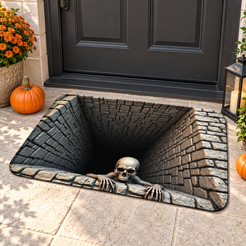 Halloween 3D Illusion Doormat – Skeleton & Vampire Designs