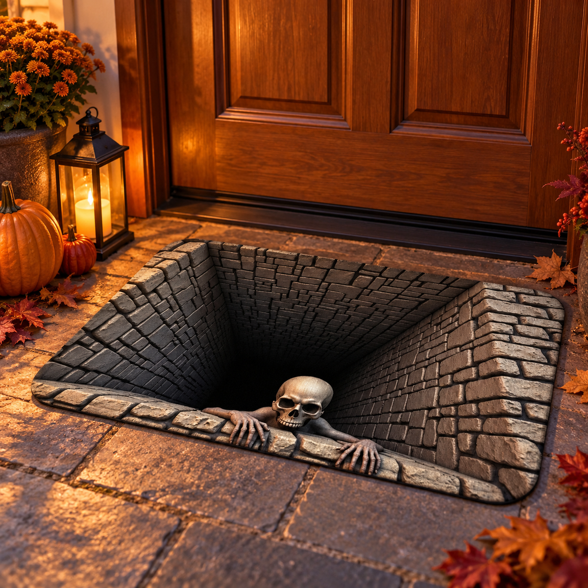 Halloween 3D Illusion Doormat – Skeleton & Vampire Designs