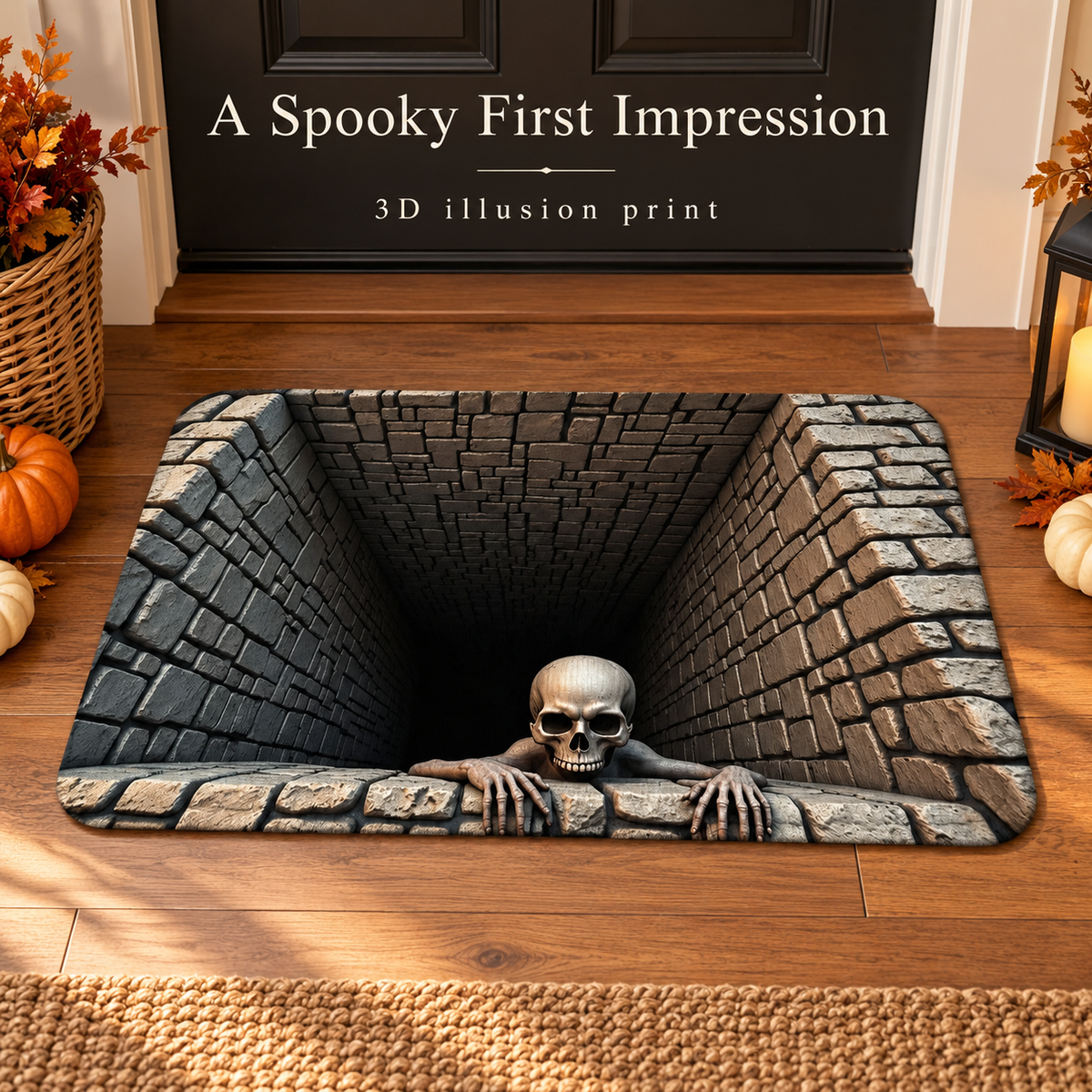 Halloween 3D Illusion Doormat – Skeleton & Vampire Designs