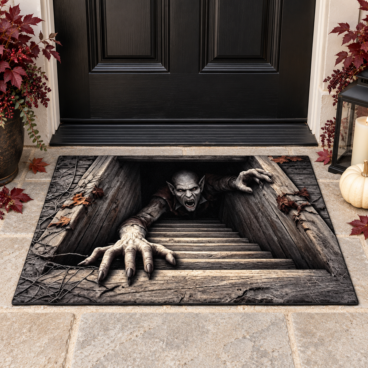 Halloween 3D Illusion Doormat – Skeleton & Vampire Designs