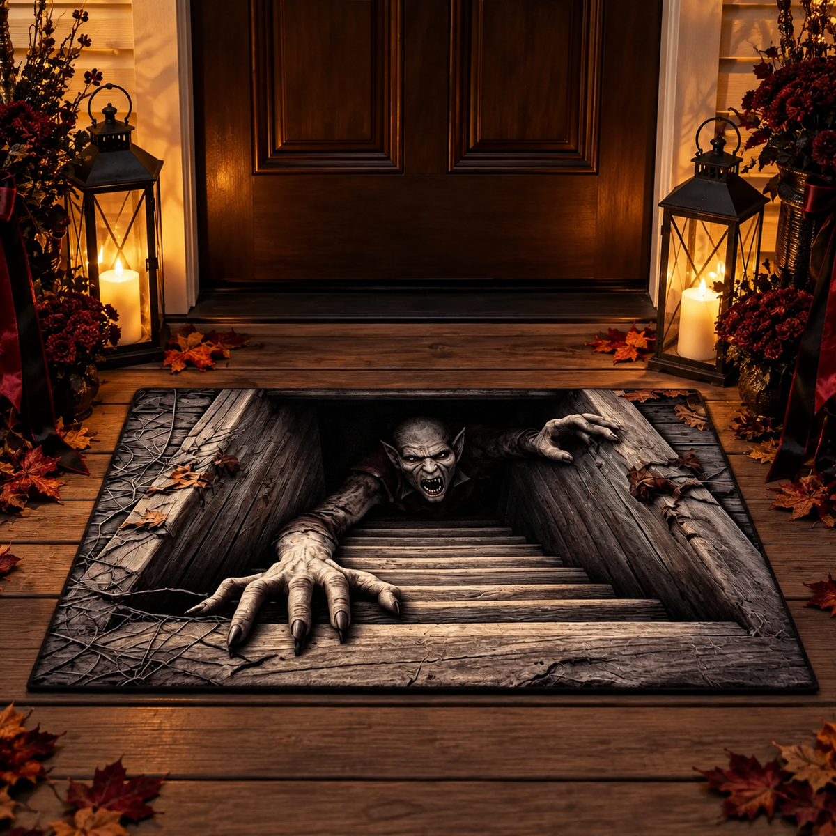Halloween 3D Illusion Doormat – Skeleton & Vampire Designs