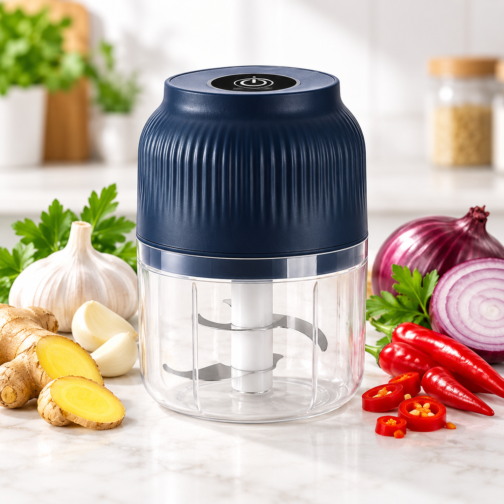 Electric Food Chopper - 3 Blade Mini Vegetable & Meat Grinder