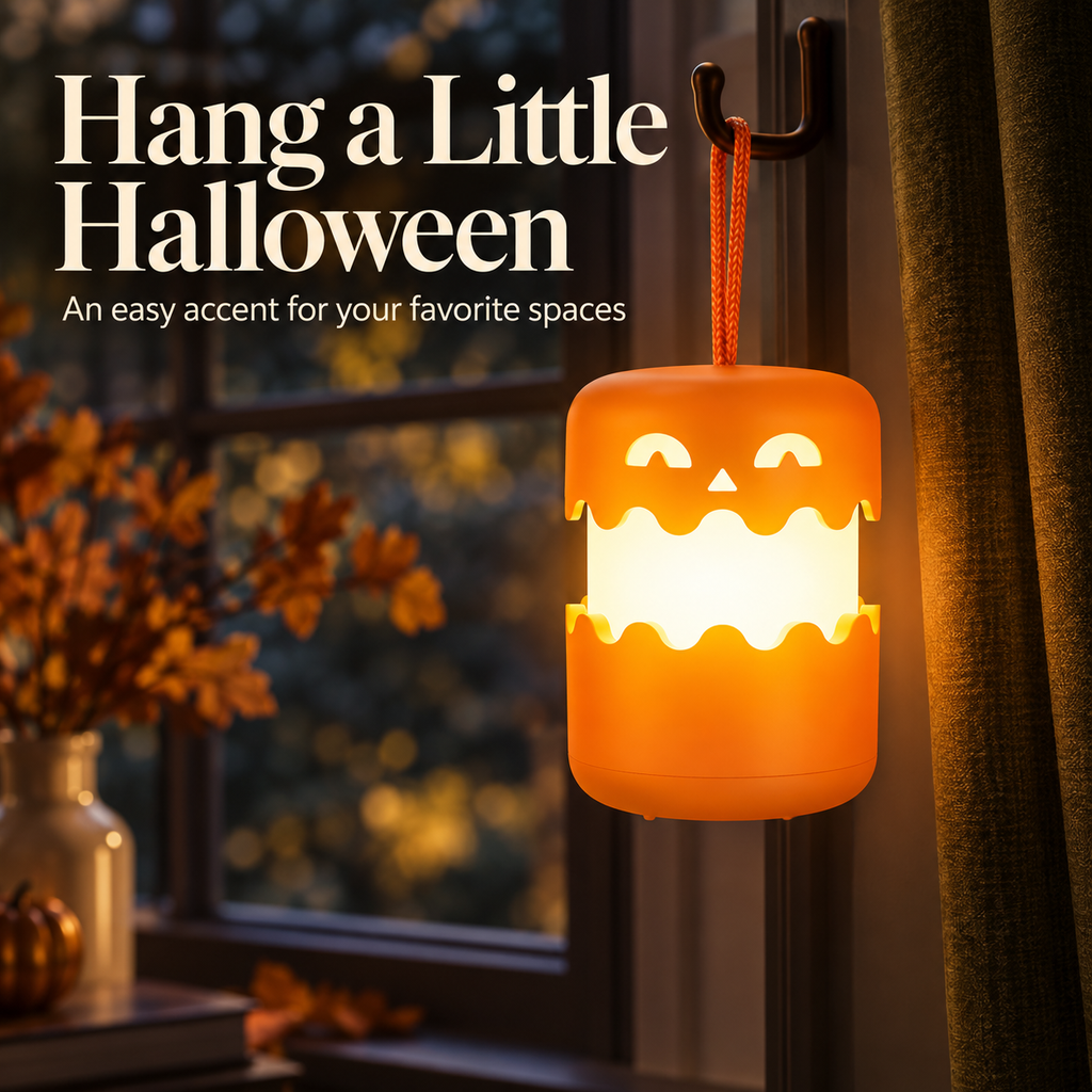 Collapsible Halloween Pumpkin Lantern – Rechargeable LED Night Light