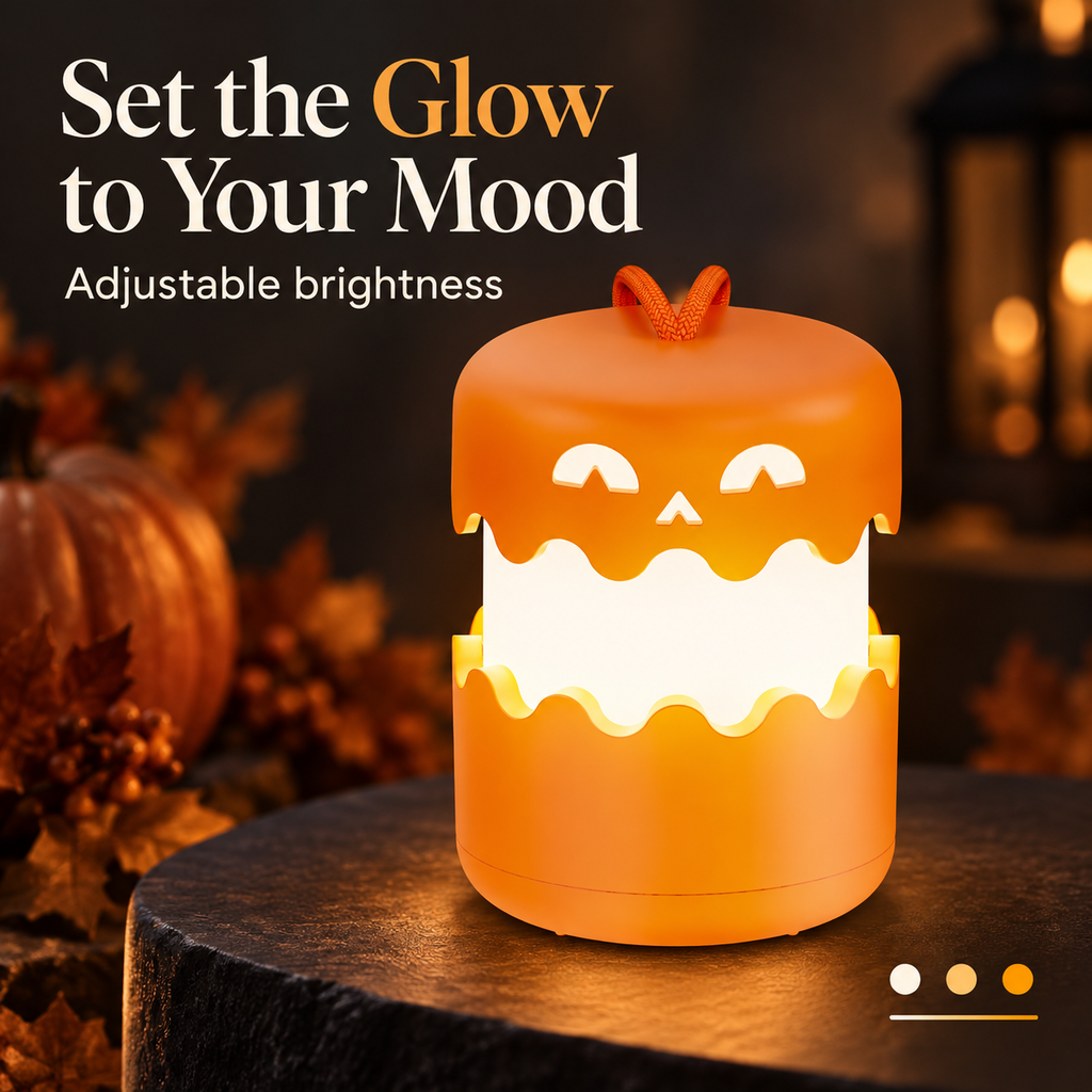 Collapsible Halloween Pumpkin Lantern – Rechargeable LED Night Light