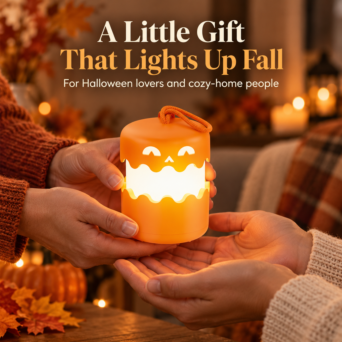 Collapsible Halloween Pumpkin Lantern – Rechargeable LED Night Light
