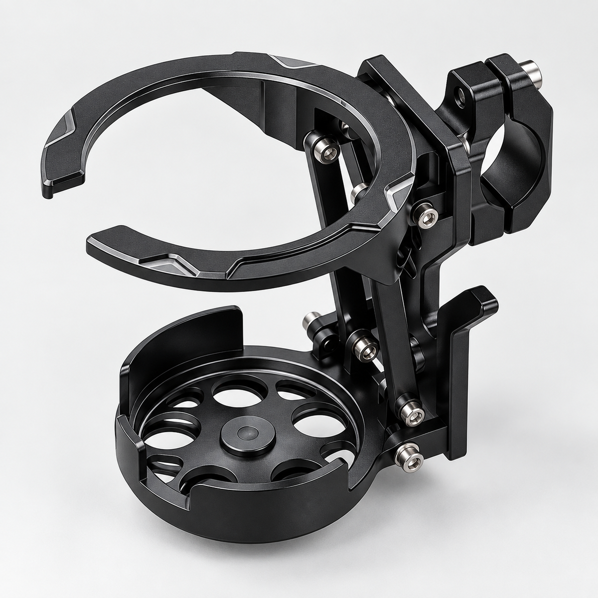 360° Rotating Foldable Bike Cup Holder – Universal Handlebar Bottle Mount for Bicycle, Scooter & Stroller