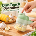 5-in-1 Electric Food Processor Set – USB Rechargeable Mini Chopper with Cleaning Brush