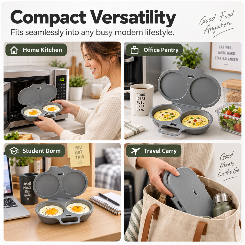 🥳2026 HOT SALE🥳💞50K+ SOLD! 🥗🎁 50% OFF! Microwave Egg Poacher——Dual‑cavity, non‑stick & easy clean. Healthier than frying – stock up & save! 🏠✅