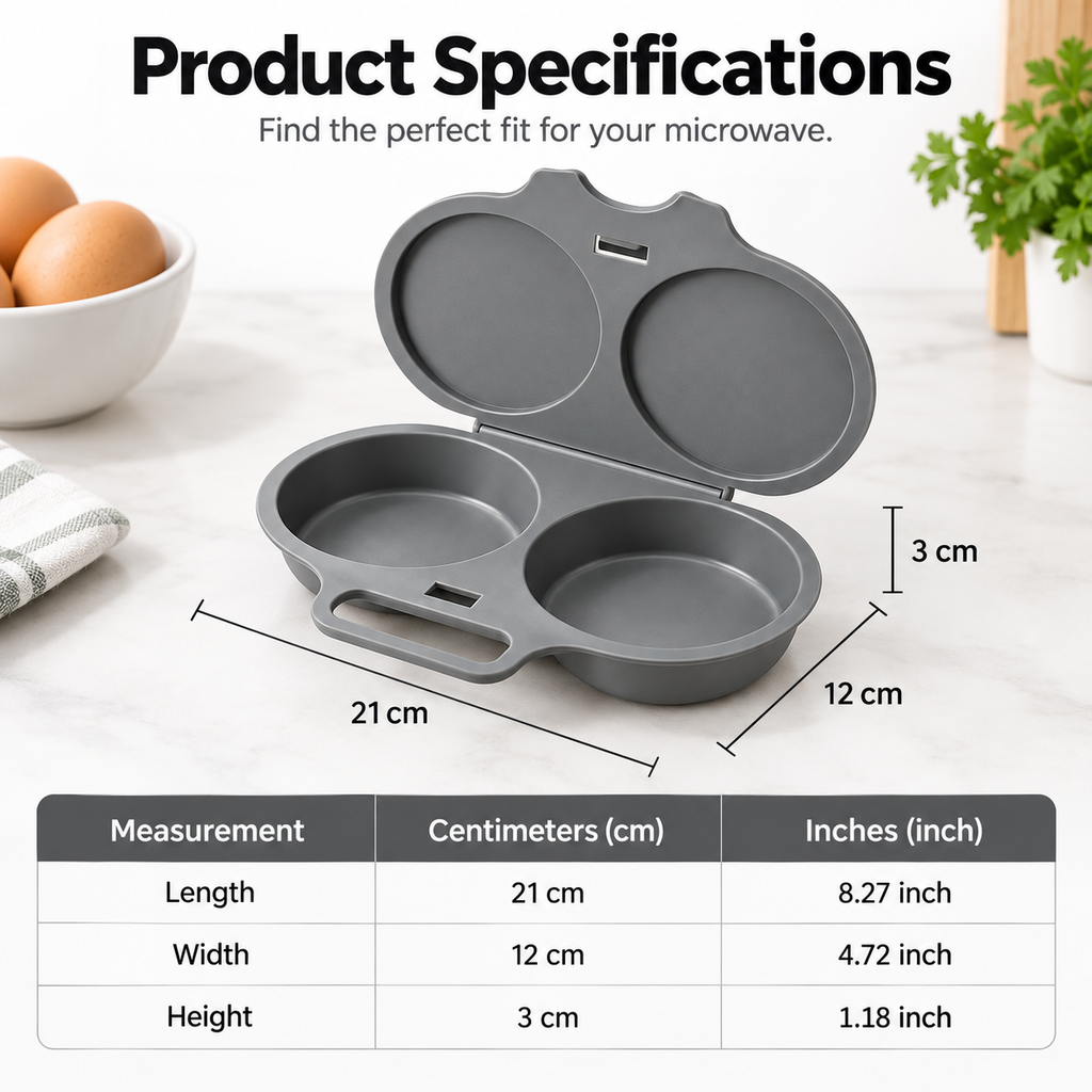 🥳2026 HOT SALE🥳💞50K+ SOLD! 🥗🎁 50% OFF! Microwave Egg Poacher——Dual‑cavity, non‑stick & easy clean. Healthier than frying – stock up & save! 🏠✅
