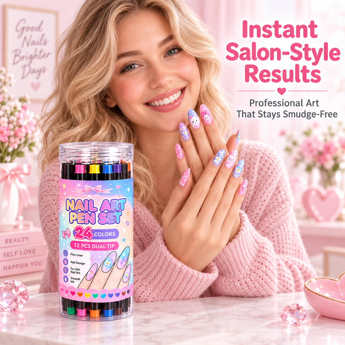 💅24‑Colors Dual‑Ended Nail Art Pens‑DIY Manicure Drawing Set🎁