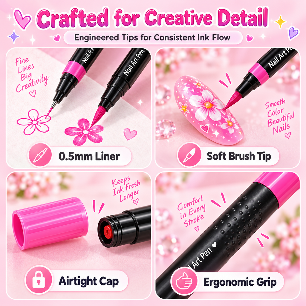 💅24‑Colors Dual‑Ended Nail Art Pens‑DIY Manicure Drawing Set🎁