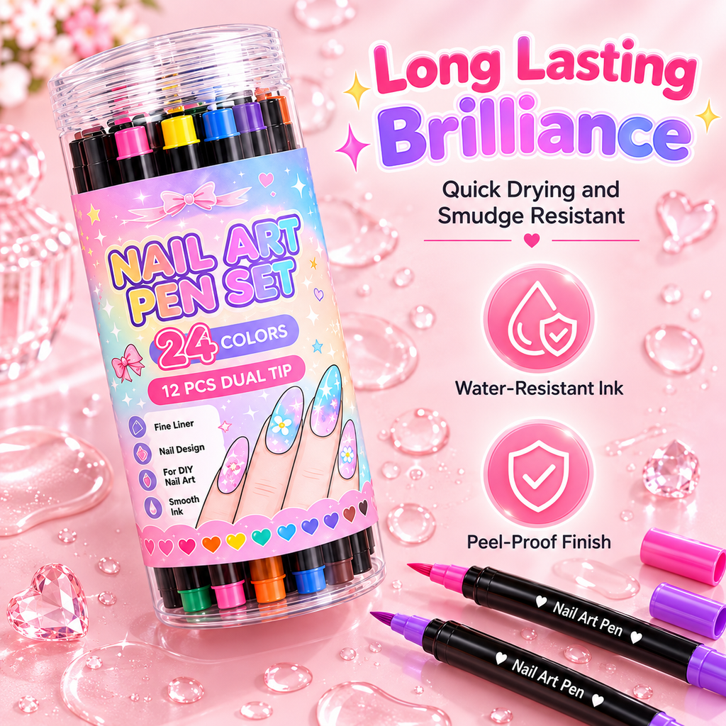 💅24‑Colors Dual‑Ended Nail Art Pens‑DIY Manicure Drawing Set🎁