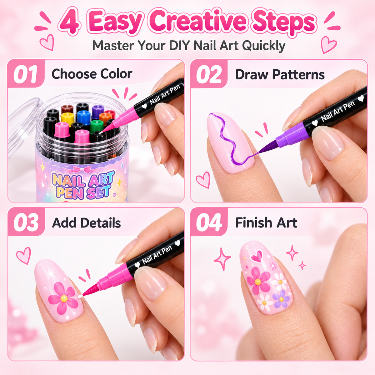 💅24‑Colors Dual‑Ended Nail Art Pens‑DIY Manicure Drawing Set🎁