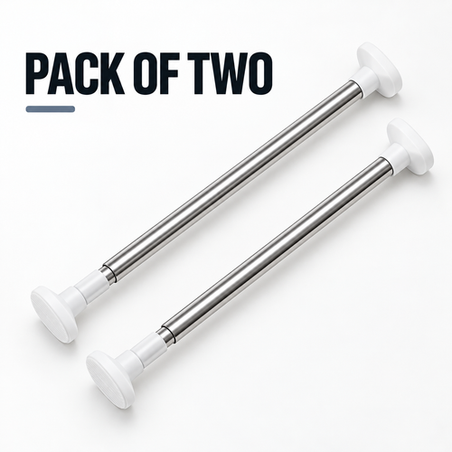 2-Pack Adjustable No-Drill Tension Rod – 50–80CM Closet & Storage Rod