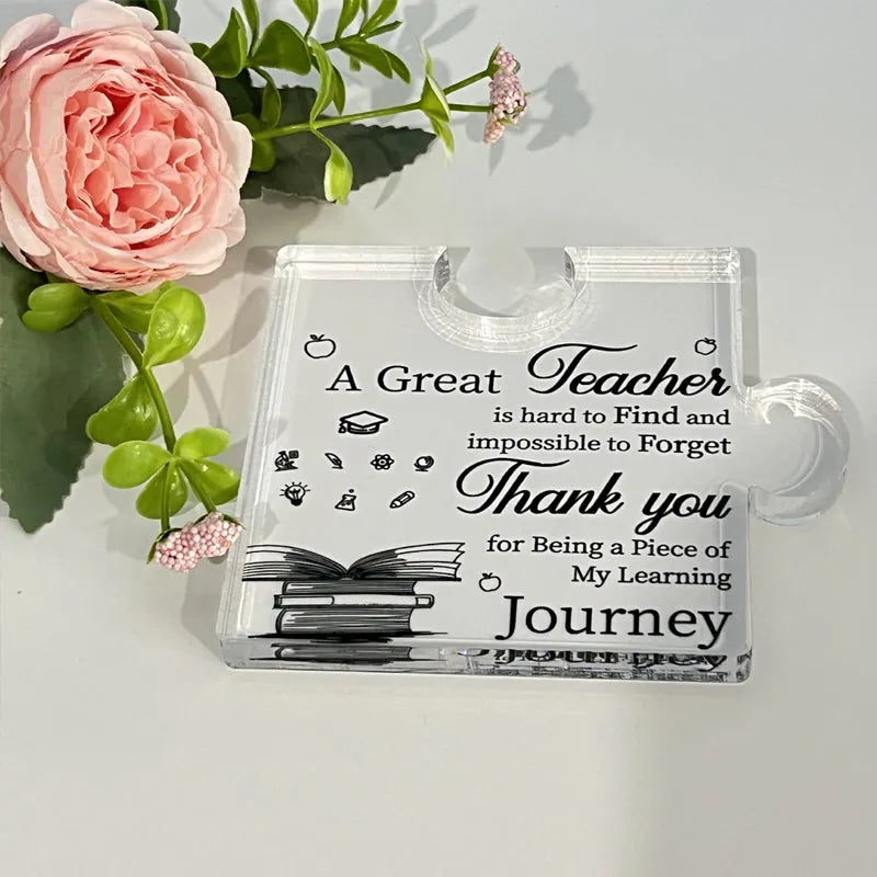 Engraved Block Puzzle Gifts Puzzle-Shaped Acrylic Plaque