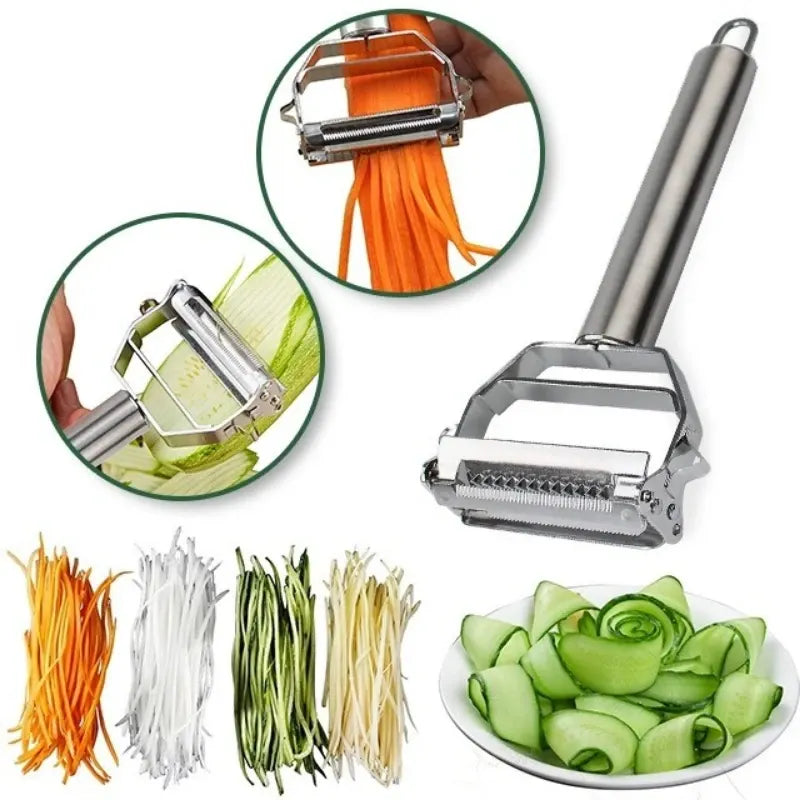 Ultra Sharp Stainless Steel Multi-function Vegetable Peeler & Julienne Cutter Potato Carrot Grater